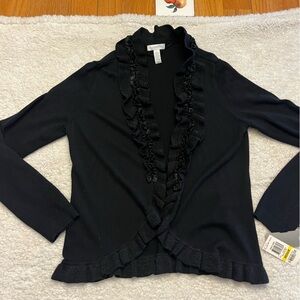 NWT Charter Club Ruffle Trip Cardigan
